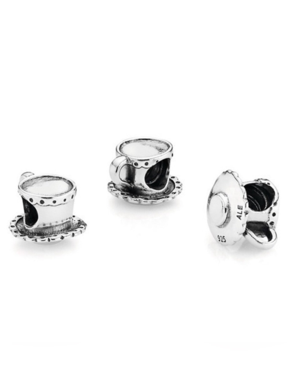 Pandora Sterling Silver Teacup Coffee Cup Mug Charm/Bead Authentic Retired